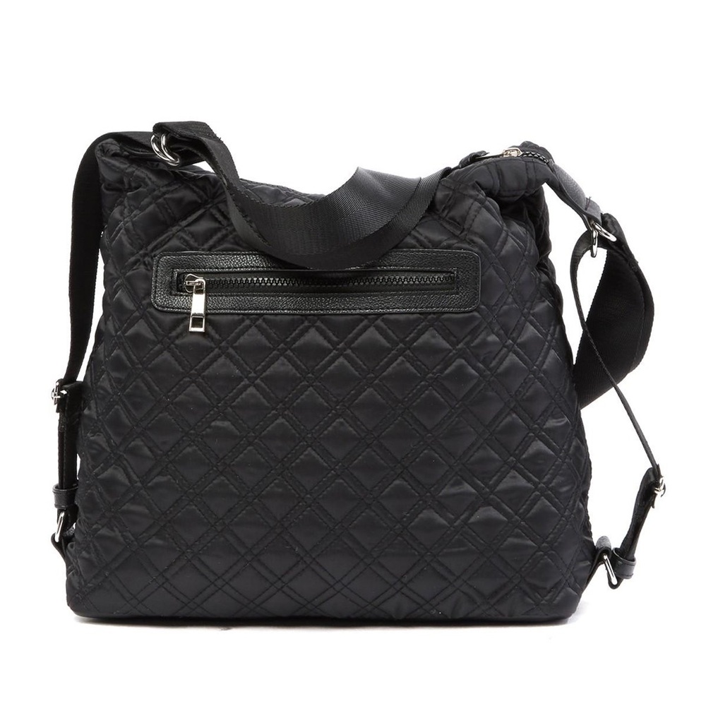 Sondra Robert’s Women's Black Convertible Quilted Nylon Tote Backpack NWOT